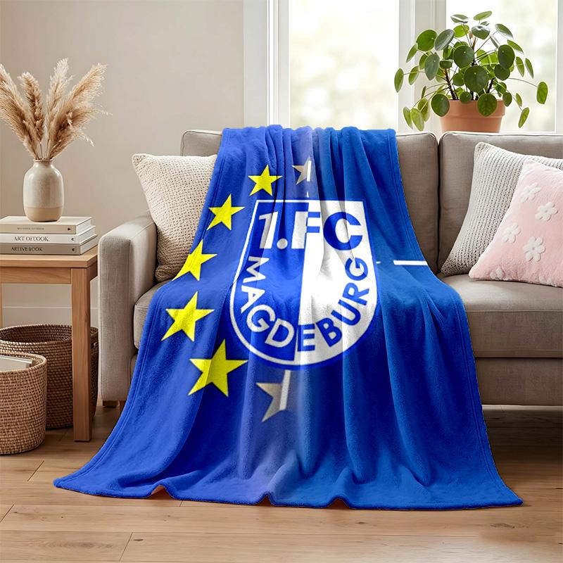 1. FC Magdeburg blanket Flannel Blanket Soft Cozy Plush Throw for Sofa Bed Lightweight Home Decor
