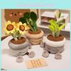 Plant Flower Potted Plush Toy Cartoon Stuffed Doll Room Decoration Kids Gift