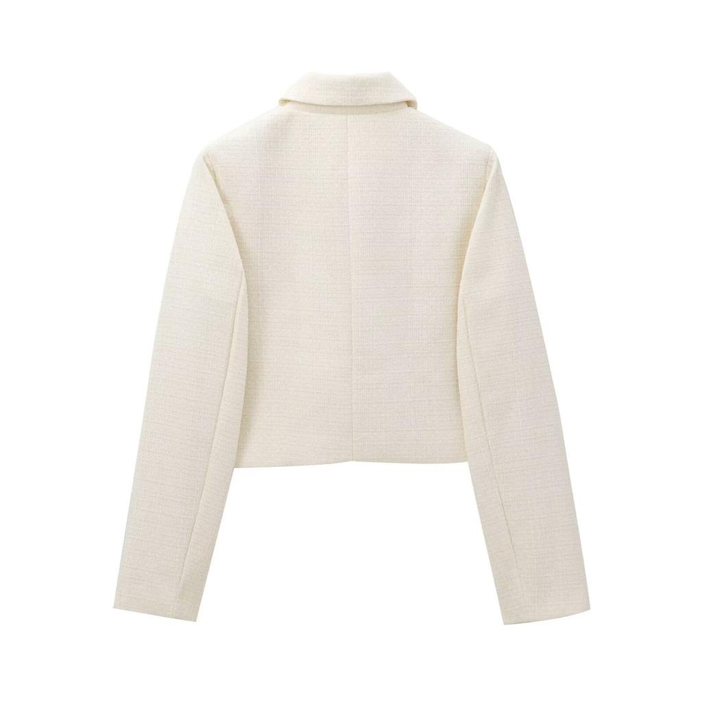 Новые осенние модели, женская одежда, текстурированный жакет с пуговицами-бантами