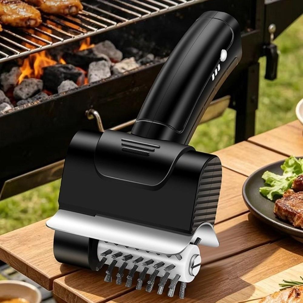Efficient Electric Grill Brush Detachable Type-C Charging BBQ Cleaning Brush Wireless Stainless Steel Barbecue Cleaner Tools