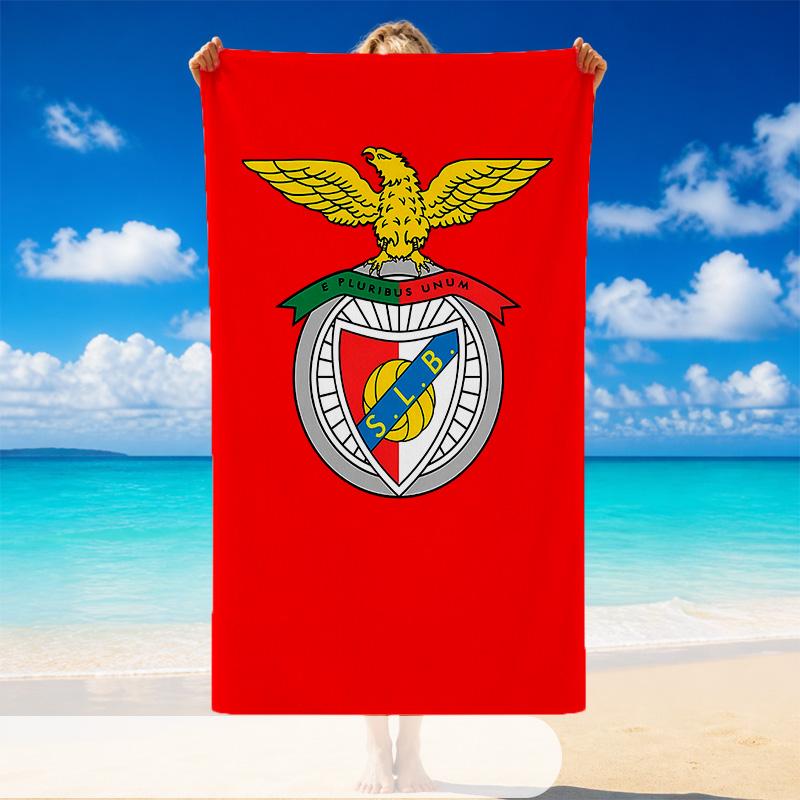 Quick Dry Beach Towel Benfica Pattern, Lightweight Absorbent Towel for Pool Beach Vacation Use