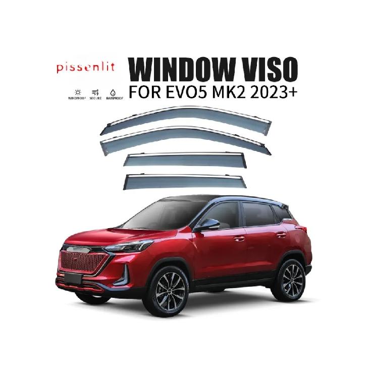 For DR EVO 5 2023 2024 Window Visor Outer Trim Chrome Accessories Stainless Steel Rain Giards Door Visor Vent Shades Ventvisor