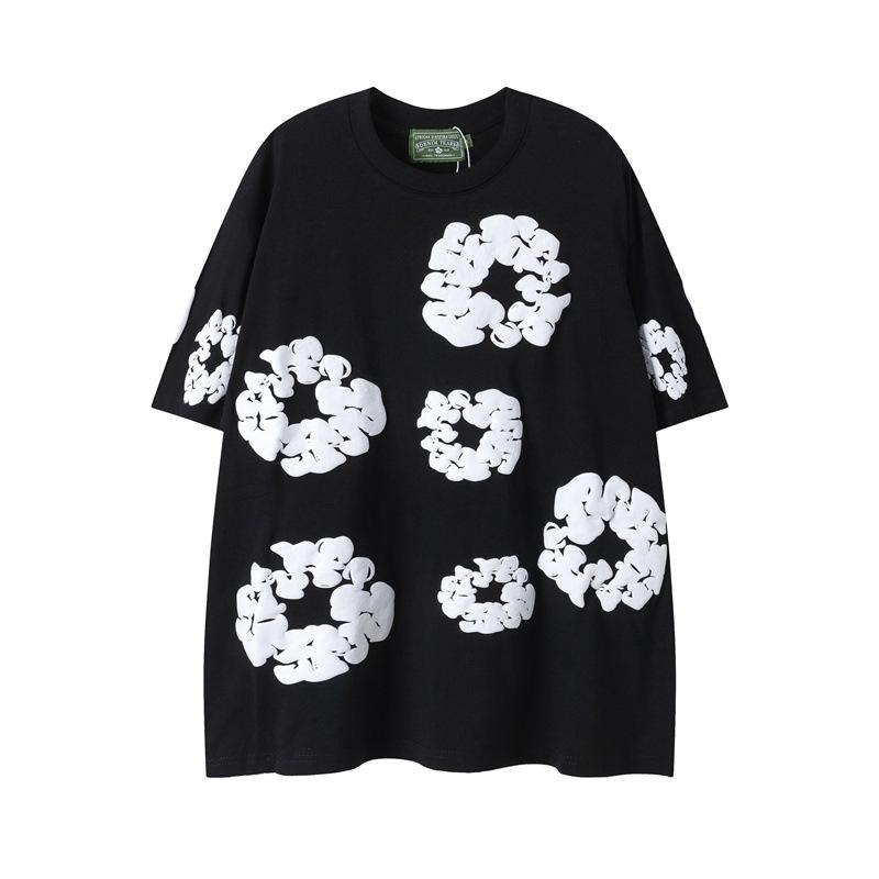 Джинсовые слезы Капок Пена Принт Американский стиль Комплект из толстовки и спортивных штанов для пары