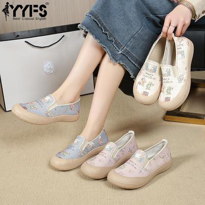 2025 Новые Нескользящие Удобные Тканевые Туфли Женские Одинарные Туфли На Плоской Подошве Износостойкие Повседневные Туфли Слипоны Ленивые Туфли Женские