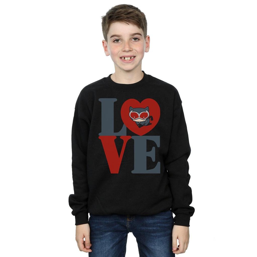 DC Comics Boys Chibi Catwoman Love Sweatshirt