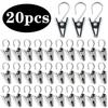 20-PCS Stainless Steel Curtain Hook Clips, Heavy Duty Drapery Hooks for Living Room Bedroom Window Decor (Silver)