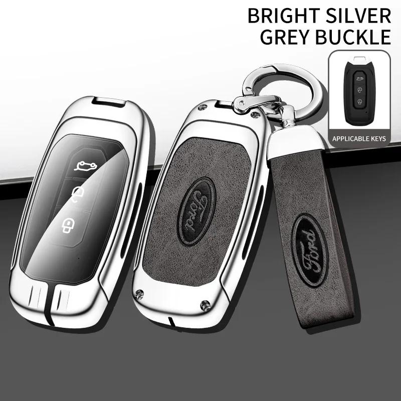 Car Sticker Hot For Ford Zinc Alloy Car Key Case Cover Shell Fob Accessories For Ford Territory EV EcoBoost S350 Yuhoo 7 8 Trans