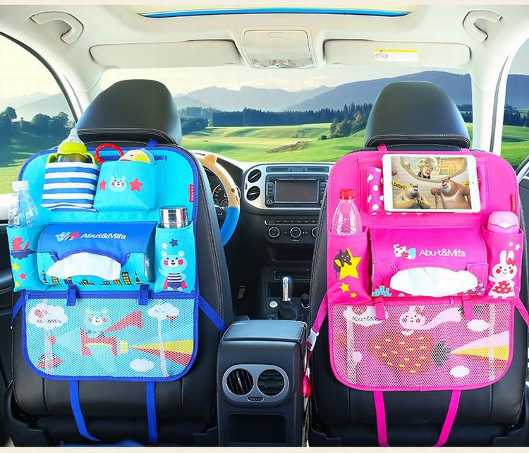 Children's Multifunctional Car Seat Organizer with Touch Screen Compartment