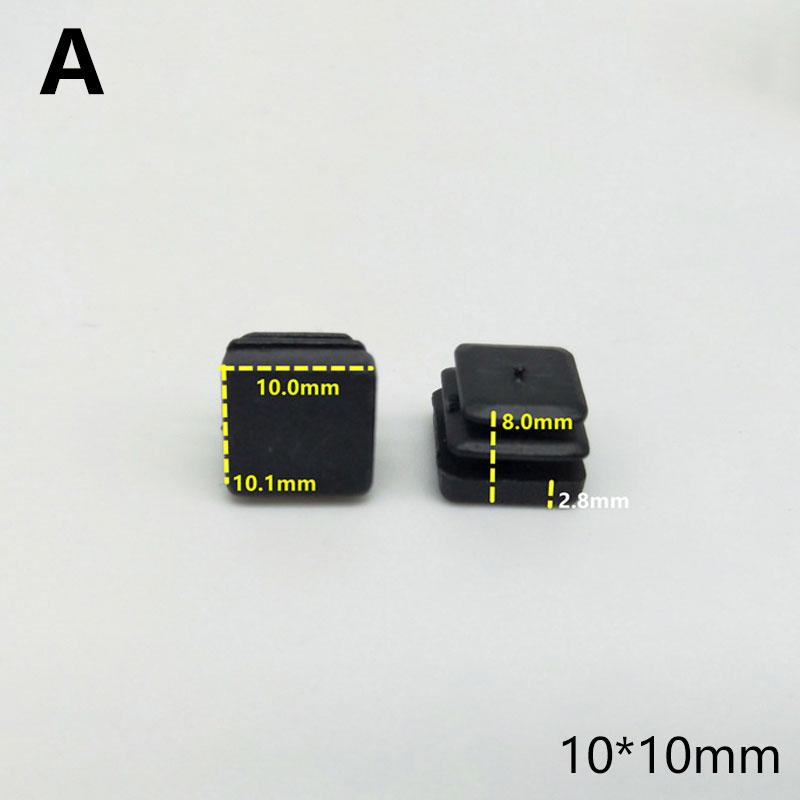 10 шт., черные заглушки для трубок, вставки для труб, квадратные торцевые заглушки, защитные накладки для пола, накладки на ножки мебели, подушечки для ножек