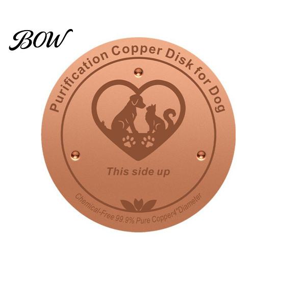 Natural Copper Water Purifier Disc Purification for Dog, 4-Inch Diameter Pure Disc, Dog Bowl with 3-Point Support