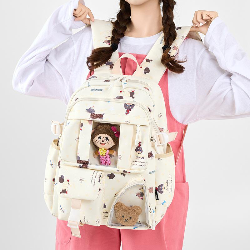 Принтованный рюкзак для ученика средней школы, водонепроницаемый, большой вместимости, школьный рюкзак, женский рюкзак