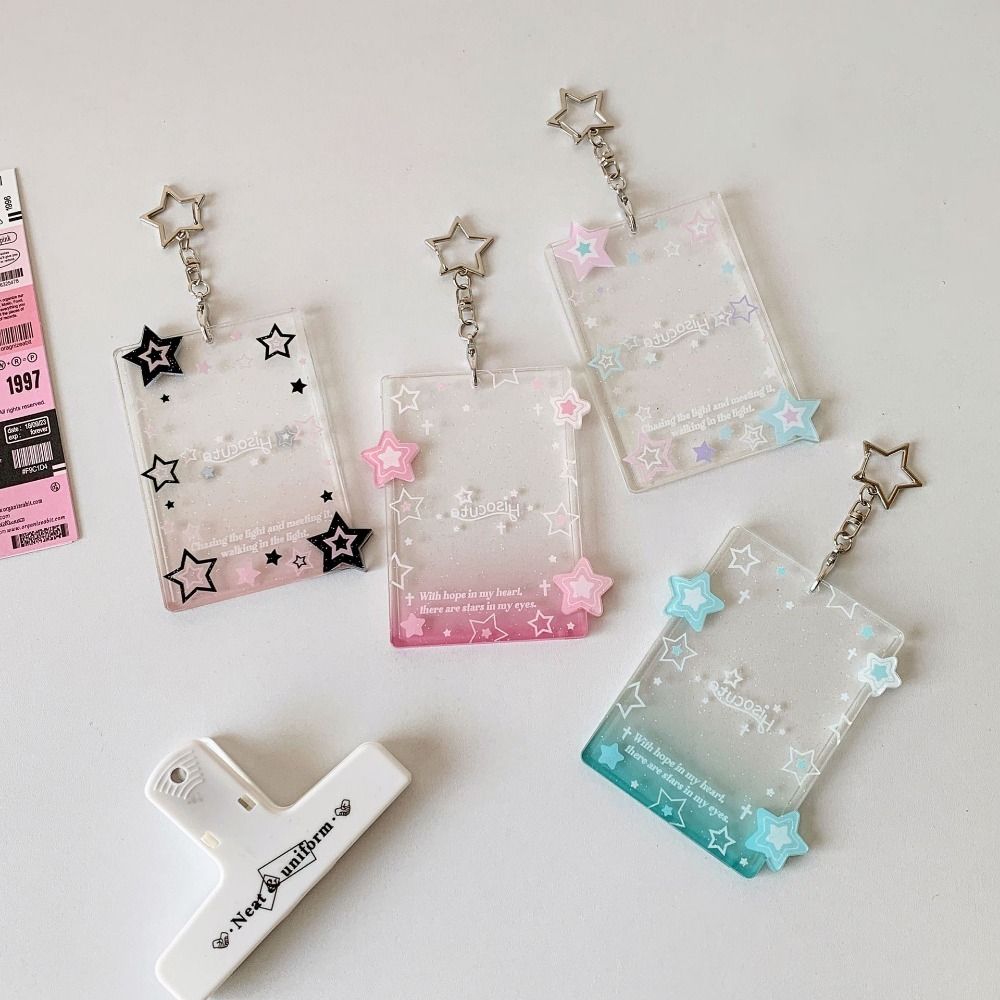 Acrylic Photocard Holder Stars Keychains Creative Idol Photo Holder