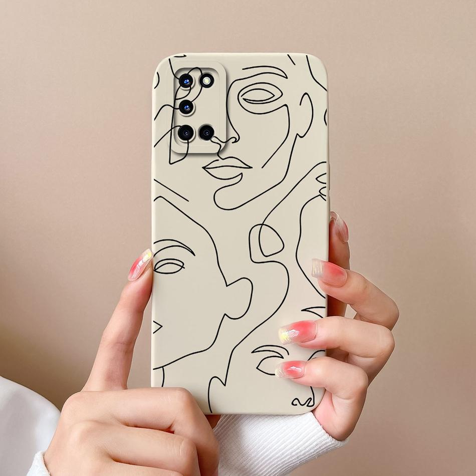 For Oppo A52 A72 A92 Case Butterfly Heart Simple Back Cover Soft Liquid Silicone Funda Camera Protection Anti Drop Phone Housing
