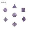 7 Pcs Purple Silver Double Swords Metal Dice Solid Polyhedral Dice Set Suitable for Role-Playing RPG    Board Game