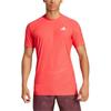 Adidas Футболка Tennis Climacool FreeLift FLFT Pro Series, удобная, простая, с круглым вырезом, коротким рукавом, мужские топы, полупрозрачная, красная JE3508