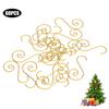 60pcs Mini Multi Purpose Metal S Shape Hooks Christmas Tree Holder Decoration(Gold )
