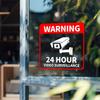 1Pc Video Surveillance Car Decals Sunscreen Vinyl Decals 24-Hour Camera Warning Auto Window Decor Water-Repellent Accessories