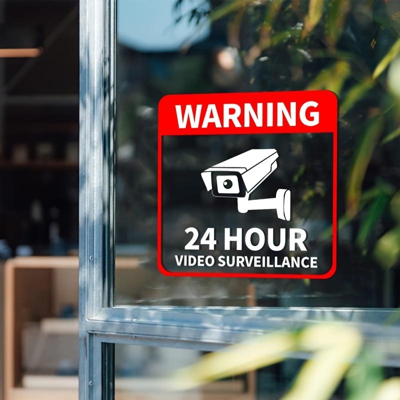 1Pc Video Surveillance Car Decals Sunscreen Vinyl Decals 24-Hour Camera Warning Auto Window Decor Water-Repellent Accessories