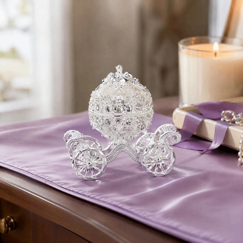 Pumpkin Shaped Metal Crafts Ornament Zinc Alloy Material Rhinestone Decorated Box Desk Ornament