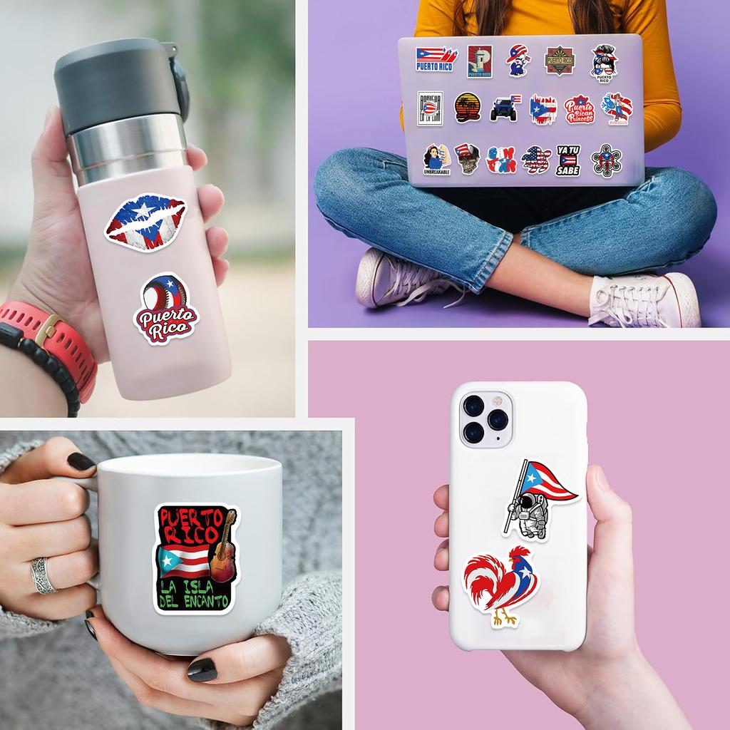 50 Мультяшных Граффити Наклеек Пуэрто-Рико Декоративные Гитара Блокнот Чемодан DIY Водонепроницаемые