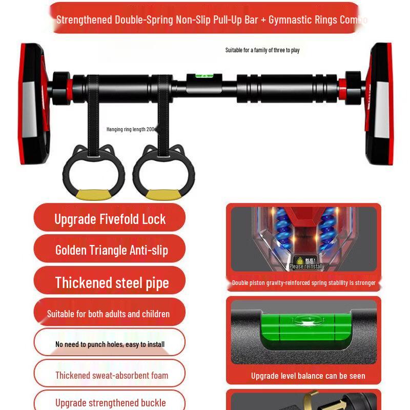Punch-Free Doorframe Pull-Up Bar for Kids