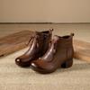 Женские ботинки Осень Зима Новые Ретро Мягкая Подошва Удобные Маленькие Кожаные Ботинки Модные Универсальные Темпераментные Ботильоны Женские