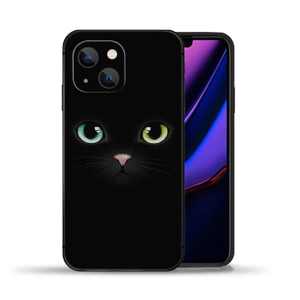 Чехол для телефона с черным котом для iPhone Samsung Galaxy Redmi Xiaomi Oppo OnePlus Note SA 7 8 9 10 11 12 13 14 20 21 22 23 53 54 Pro Max Plus Ultra TPU Soft