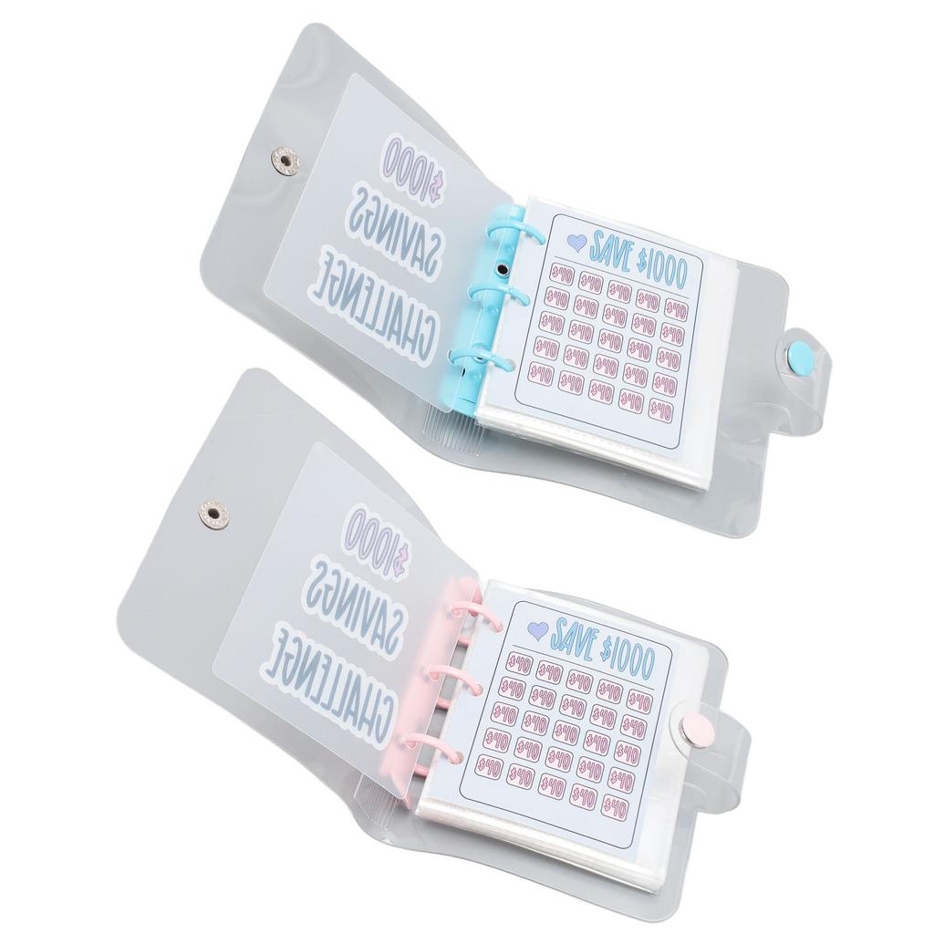 1000 сбережений Challenge Многоцелевой ПВХ многоразовый мини-бюджет с наклейкой для денег Ma