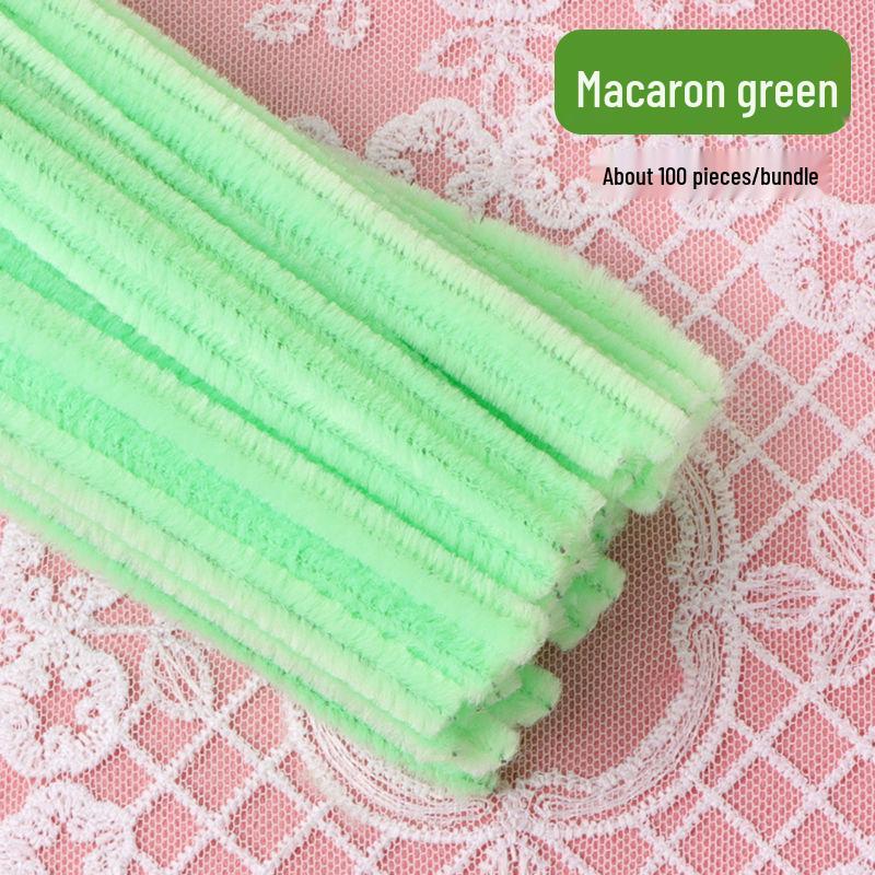 Thickened White Chenille Pipe Cleaners - Mixed Colors for DIY Bouquet Crafts