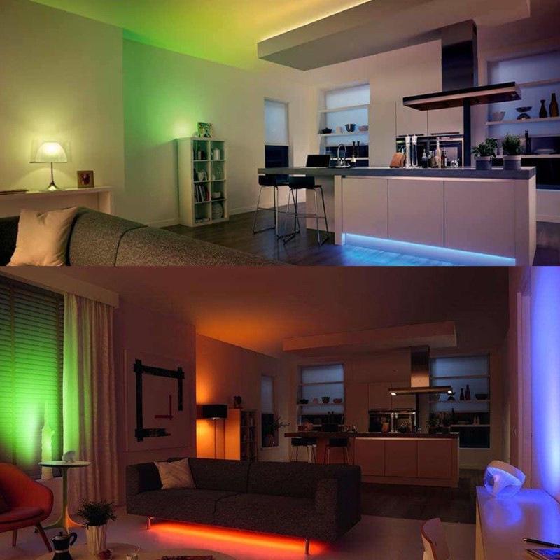 Светодиодная RGB лента 5В с водозащитным заливным клеем и RF-контроллером на 17 клавиш (Семь цветов)
