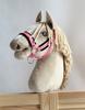 Регулируемая уздечка для лошади Hobby Horse A3 розовая с черным мехом