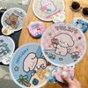 1 Pcs Cute Folding Group Fan Girl Heart Portable Folding Fan Student Outdoor Portable Cloth Face Mini Round Fan