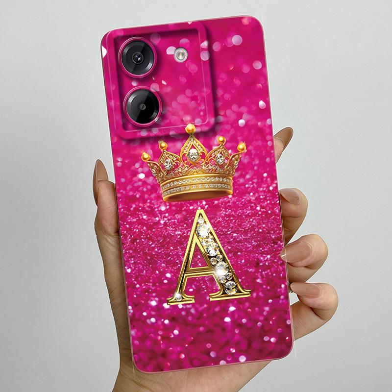 For Xiaomi Poco M7 Pro 5G Case Crown Letters Antifouling Non-slip Luxury Cover Couple For xiaomi poco m7pro PocoM7Pro Soft Funda