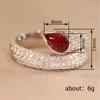 Luxury Full Diamond Lab Grown Ruby Ring Women's Jewelry Silver Gold Plated Versatile for Daily