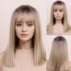 Синтетические светлые коричневые белые красные парики с челкой короткие прямые парики для женщин ежедневный косплей натуральный парик из термостойкого волокна
