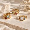 Fade Resistant Titanium Steel Ring Lightweight Hand Jewelry Durable Zircon Ring  Birthday Gift