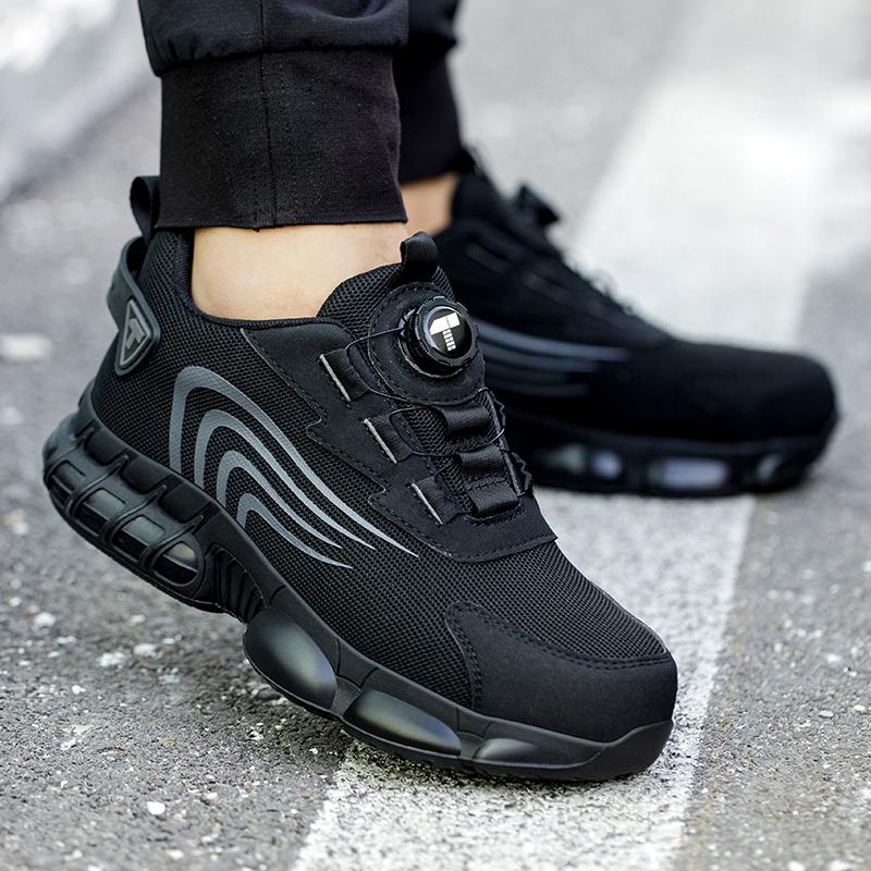 Rotary Button Safety Shoes For Men, Anti-impact And Anti-piercing Work Shoes, Fashionable Men's Sports Shoes, And Safety Pro