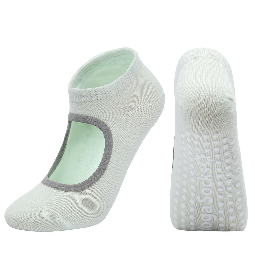 1 пара женских противоскользящих носков, дышащие силиконовые носки с открытой спиной в горошек, пилатес Barre, домашнее спортивное нижнее белье для танцев в помещении