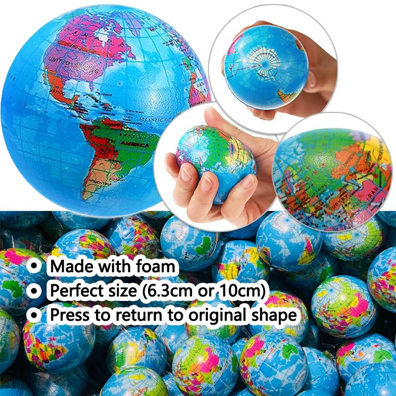 Toys Educational Mini World Earth Stress Balls Toy Foam Planet PU Globe Squeezable Balls Finger Exercise Stress Relief Children