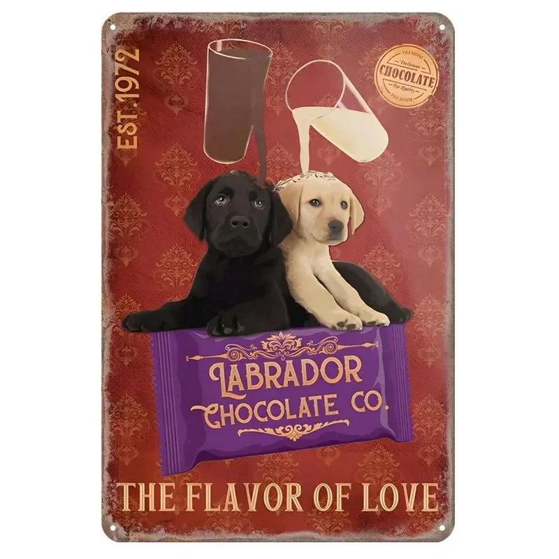 Metal Tin Signs Corgi Labrador Wall Decoration Plaque Vintage Art Poster Iron Painting for Man Cave Home Cafe Garden Club Bar