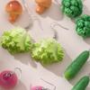 Korean Style Cute Earrings Lettuce, Mushroom Earrings Simulated Vegetable Dangle Earring  Women