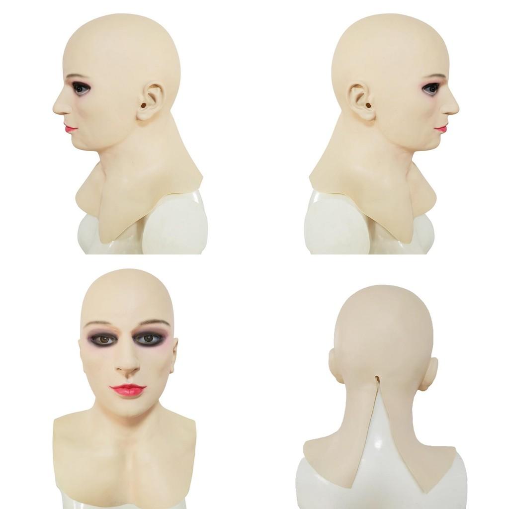 Хэллоуин Лысая Красивая Женщина Латексный Головной Убор Смешная Костюмная Маска Для Косплея И Тематических Вечеринок