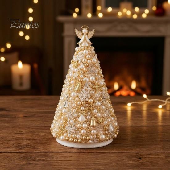 Подарки для друзей ручной работы DIY Набор для изготовления рождественской елки из бусин для взрослых и начинающих, 3D-украшение с полным набором настольных инструментов и пластиковыми бусинами