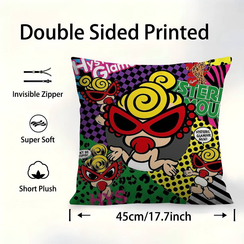 Cute H-Hysteric M-Mini Office Cushion Pillowcase Car Cushion Cover45X45Cm Lumbar Pillowcase Sofa Pillowcover