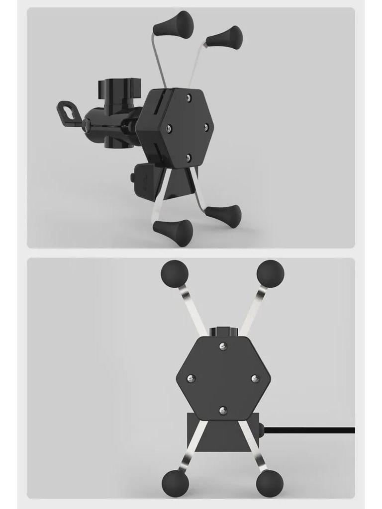 Держатель для телефона на мотоцикл и скутер X-Type с USB-зарядным устройством и водонепроницаемым выключателем