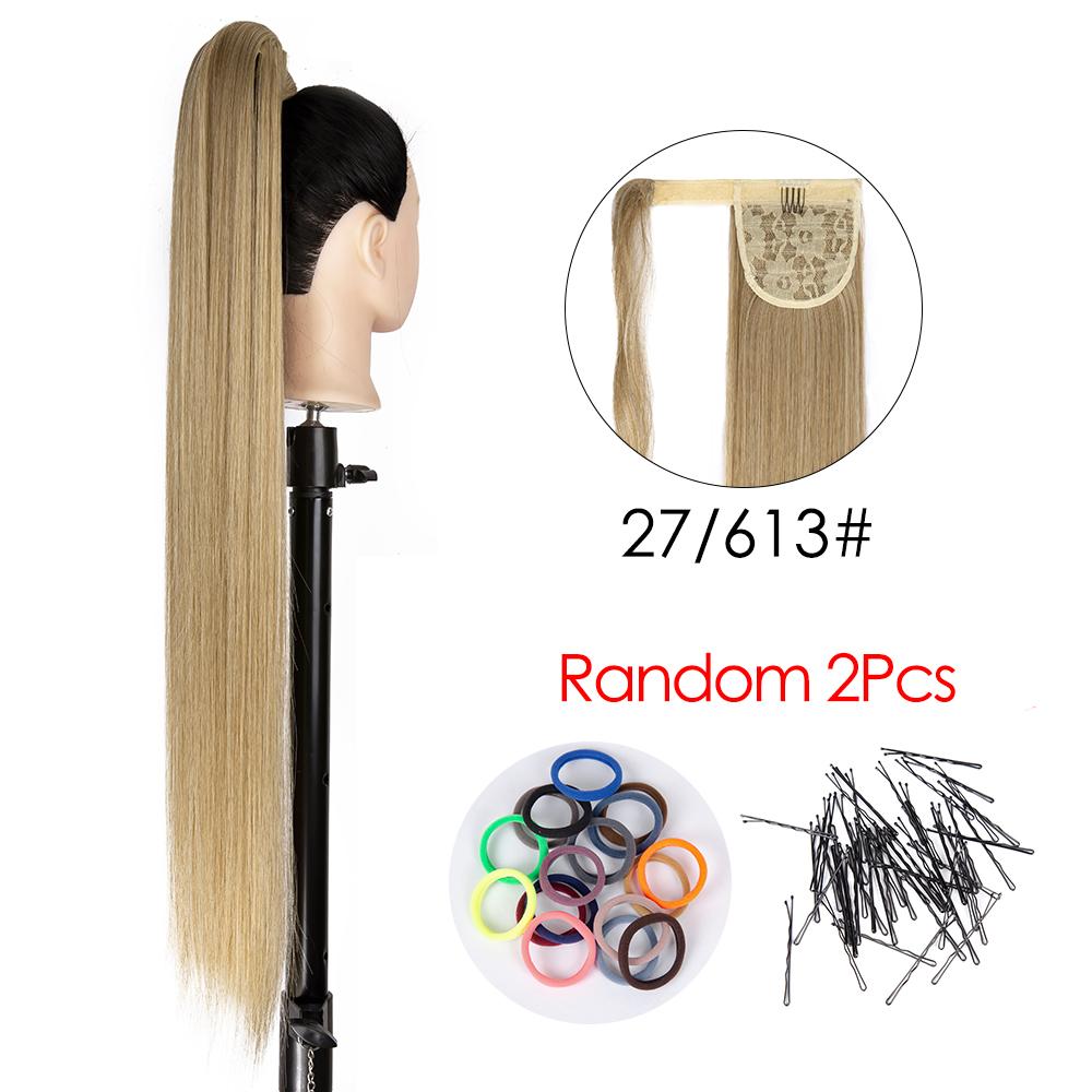 85 см 33 дюйма длинный хвостик шиньоны для женщин прически прямой синтетический искусственный хвост обертывание вокруг зажима в конском хвосте