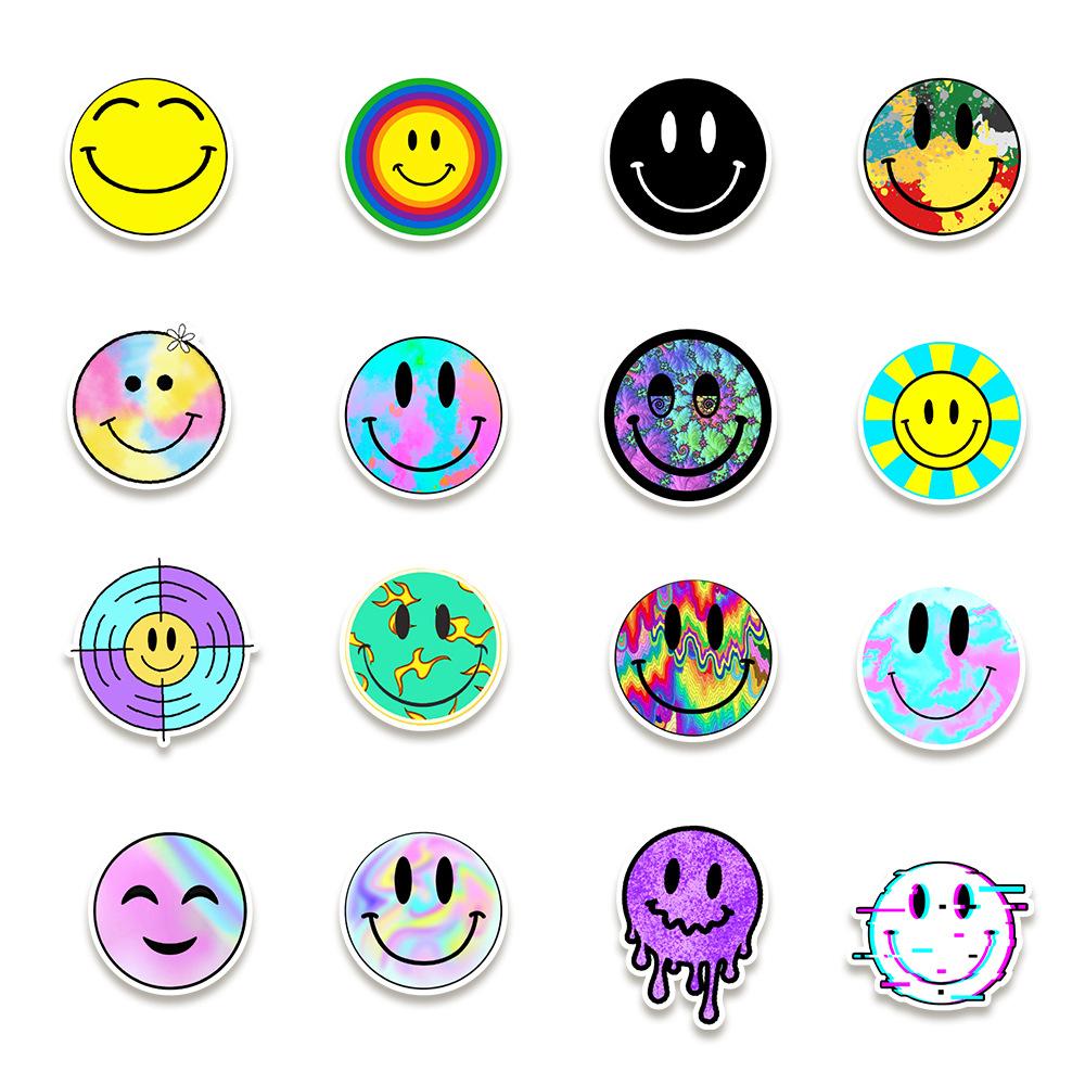 50 Smiling Faces Graffiti Stickers Car Suitcase Water Cup Computer Waterproof Stickers