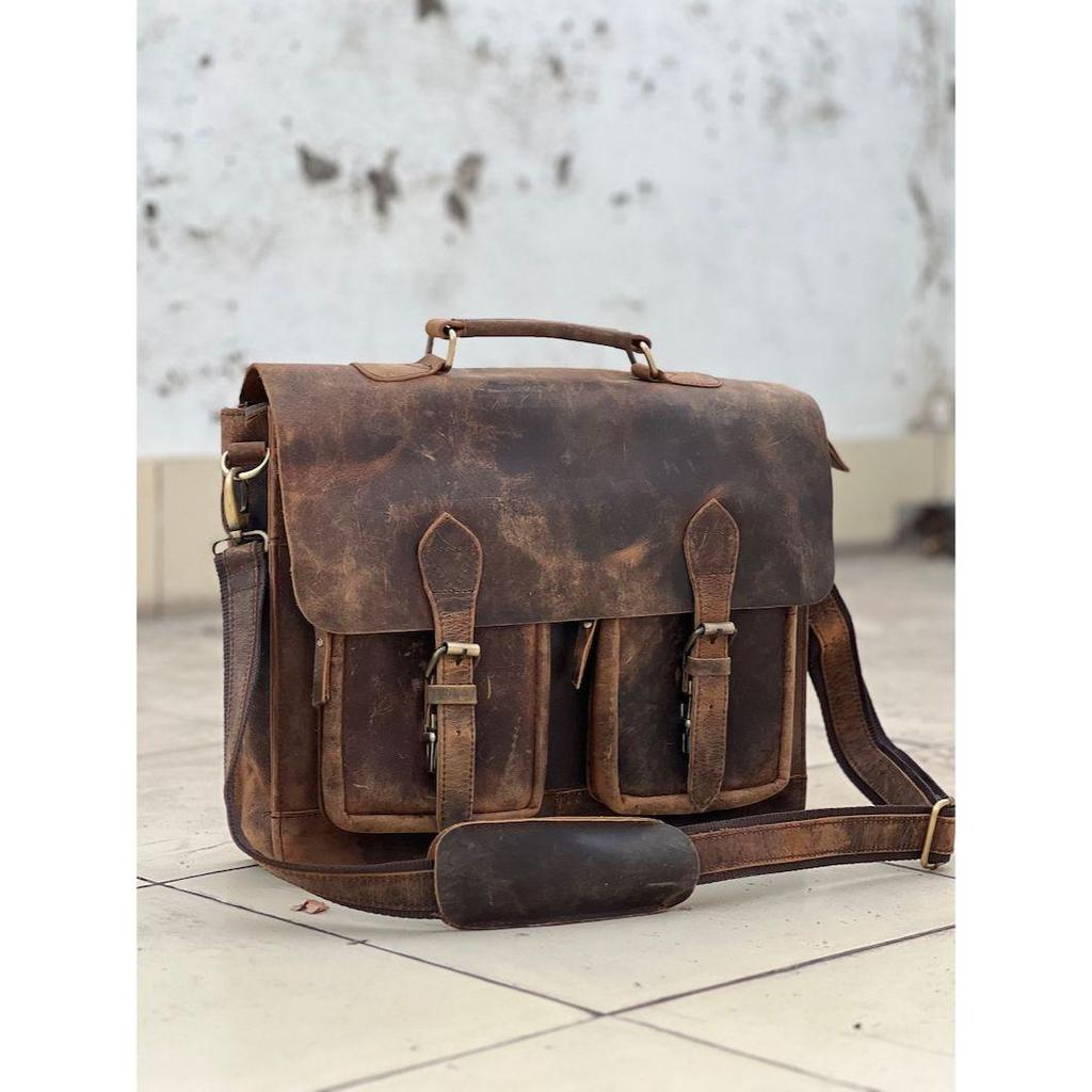 Персонализированная сумка-мессенджер из натуральной кожи ручной работы, сумка для ноутбука, сумка через плечо для мужчин и женщин, офисный портфель - сумка-мессенджер в винтажном стиле