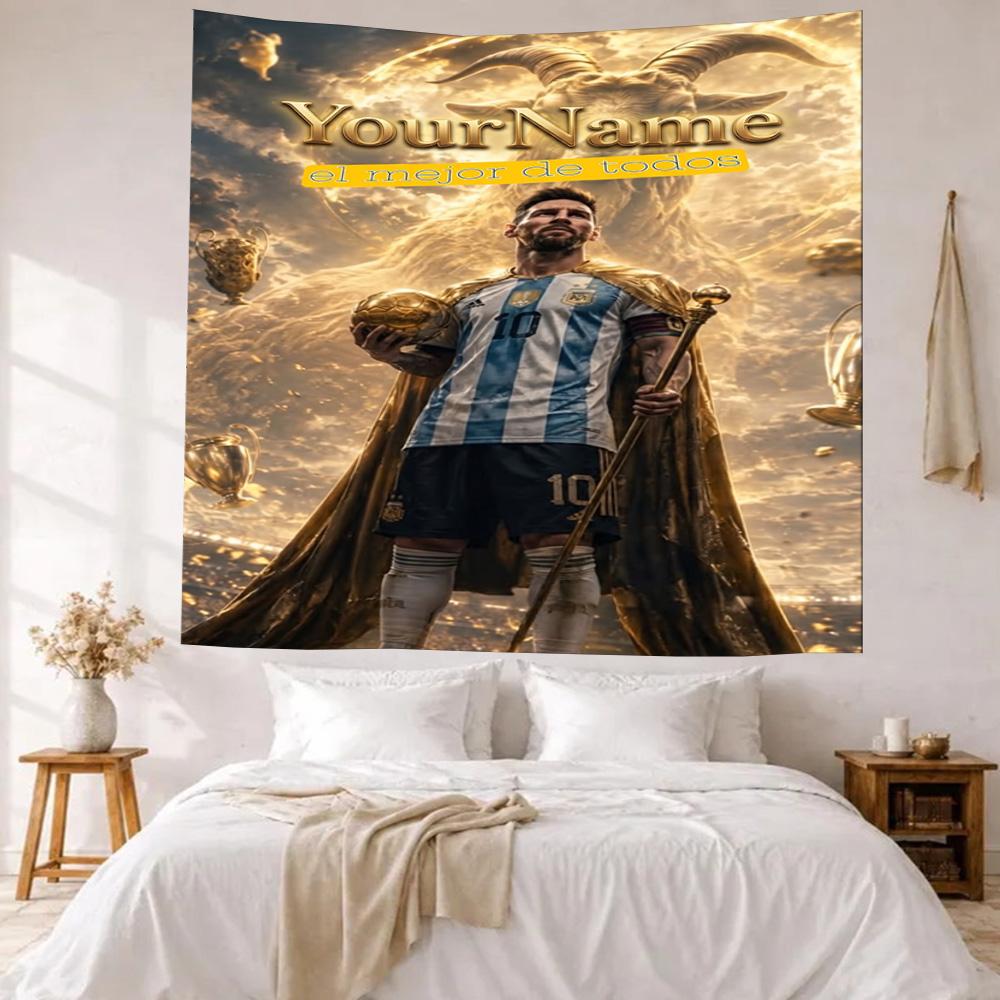 Messi Custom Your Name Wall Decor Tapestry Art For Pet Memorial Birthdaywedding Party Backdrop Family Gift