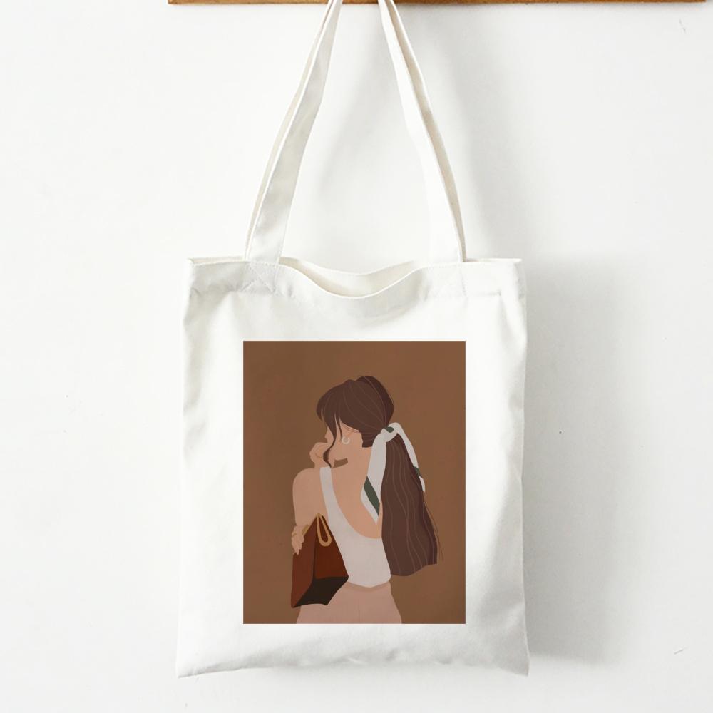 Harajuku Punk Vintage Y2k Эстетическая женская сумка с принтом Vaporwave Art Grunge School Bag Эстетичная холщовая сумка Большая вместительная сумка-шоппер